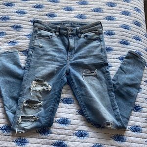 Blue ripped jeans